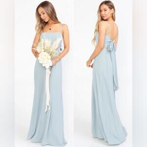 New Show Me Your‎ Mumu Lauren Tie Maxi Dress Silver Sage
